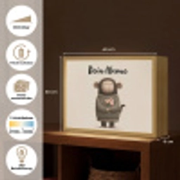 Aap - Roze bloemen - Speels Light Box met batterij (Wandlamp kind) middel -USP_websiteoverzichtDE