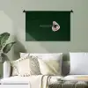 BLAH BLAH BLAH - Mond - Groen Wandkleed katoen klein -sfeer7