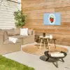 Aardbeien - Lijst - Rood - Geruit Tuinposter op houten frame 2 cm dik klein -sfeer2