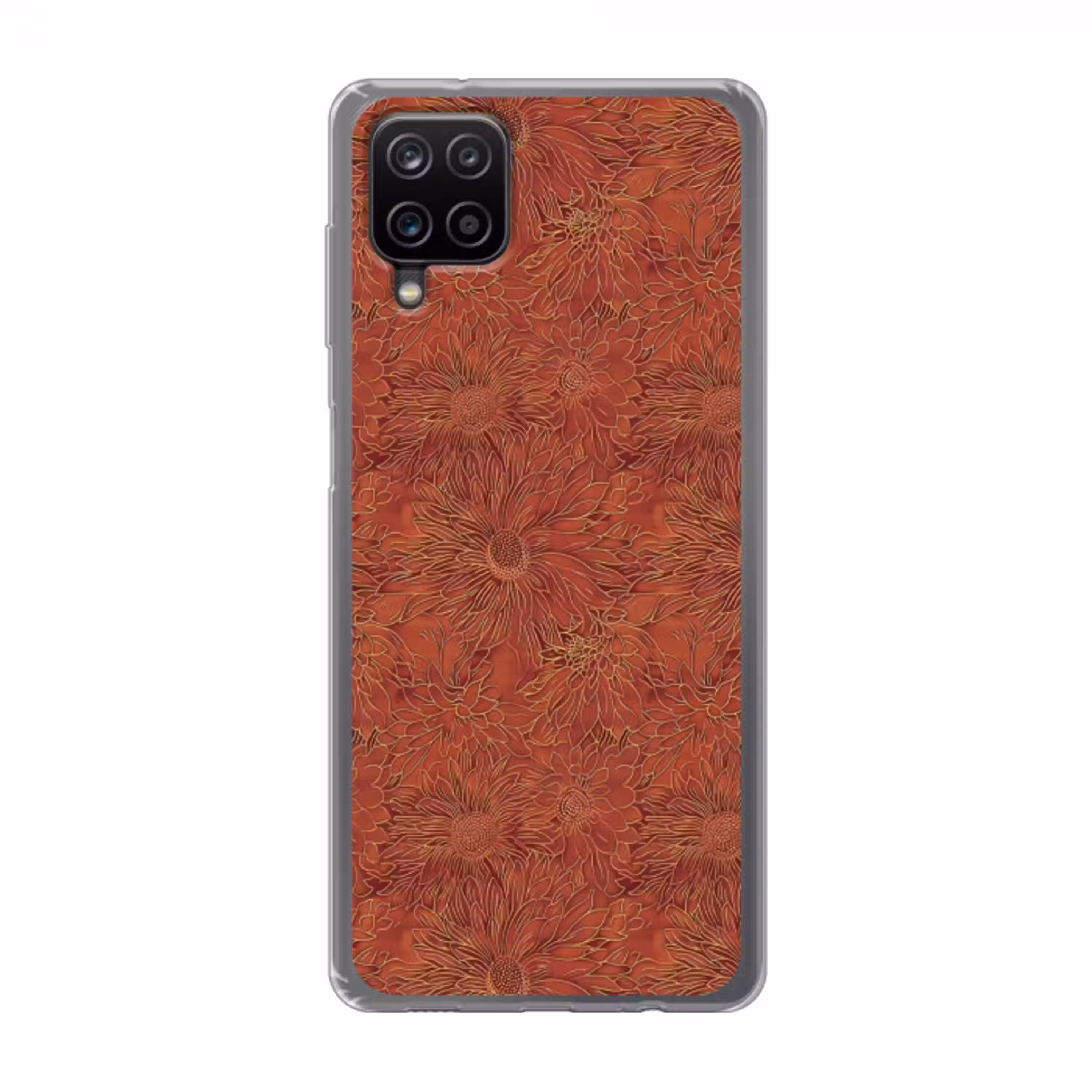 Oosters - Bloemen - Terracotta Telefoonhoesje Samsung Galaxy A12 klein 372 -3d