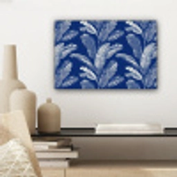 Blad - Palm - Blauw canvas 2cm klein 34 -sfeer6
