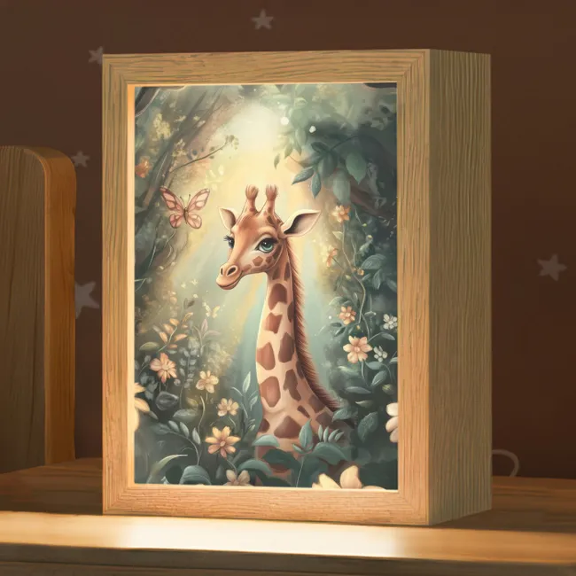 Nachtlampje - Giraffe - Jungle - Bloemen