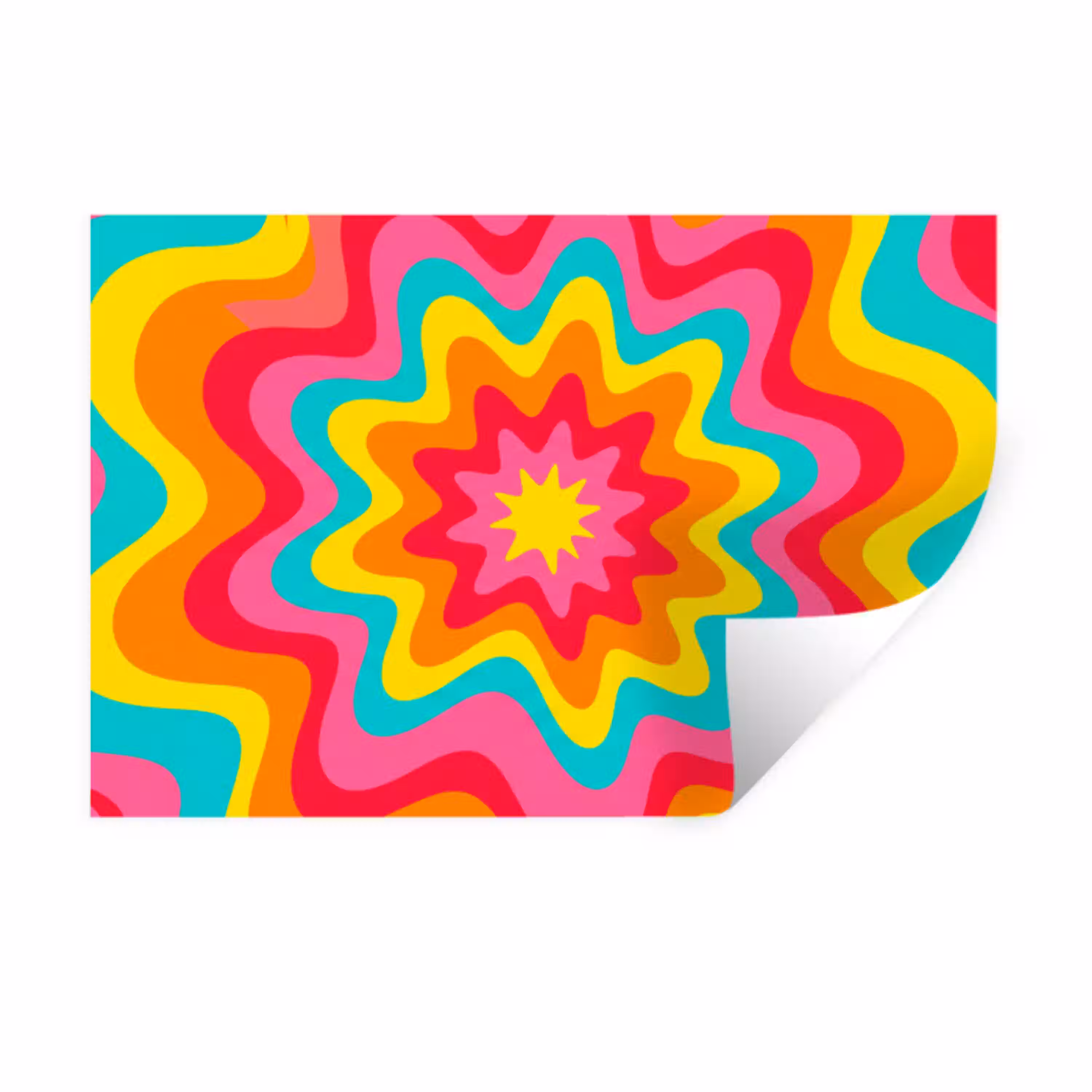 Patroon - Golvend - Kleurrijk Muursticker klein -3d