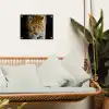 Luipaard - Dieren - Portret - Wilde dieren - Zwart tuinposter los doek klein -sfeer7