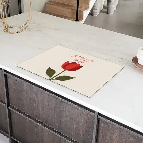 Roos - Rood - Bloem - Valentijn Inductie beschermer vinyl 3mm klein -sfeer8