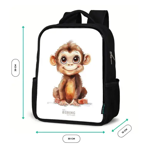 Baby aap Rugzak - Zwart middel -productfoto_formaten