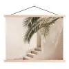 Palmboom - Schaduw - Trap - Beige textielposter latten blank klein -3d