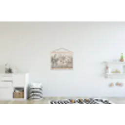Natuur - Jungle - Ringstaartmaki - Bruin textielposter latten blank klein -kinderkamer