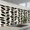 Botanisch - Dessin - Zwart - Beige keuken achterwand 2 middel 871 -3d_schuin