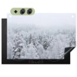 Bos - Sneeuw - Winter - Natuur - Wit Inductie beschemer met haakjes klein -3d