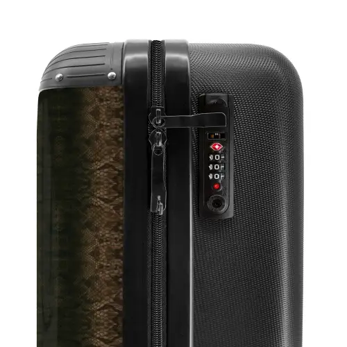 Bruin slangenhuid met symmetrische schubstructuur NBS - Handbagage koffer - Kinderen Unisex middel -slot
