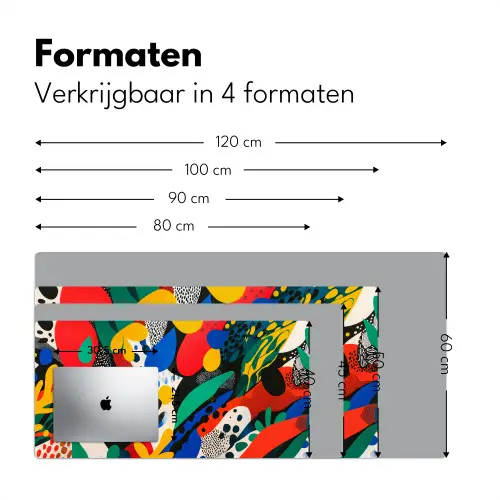 Abstract - Planten - Vormen - Kleurrijk Muismat XXL klein -sfeer5