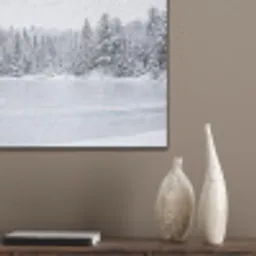Meer - Dennen - IJs - Winter - Rustgevend PET vilt klein -sfeer6_closeup