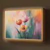 Dromerig - Bloemen - Verfijnde details Light Box met batterij (Wandlamp) middel -z3d_website