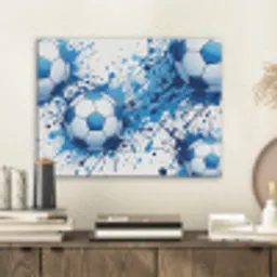 Voetballen - Verf - Sport - Blauw PET vilt klein -sfeer1