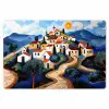 Dorp - Heuvelachtig - Zon - Mozaïek Placemat vinyl groot -zzsfeer1_Kitchenyeah-website