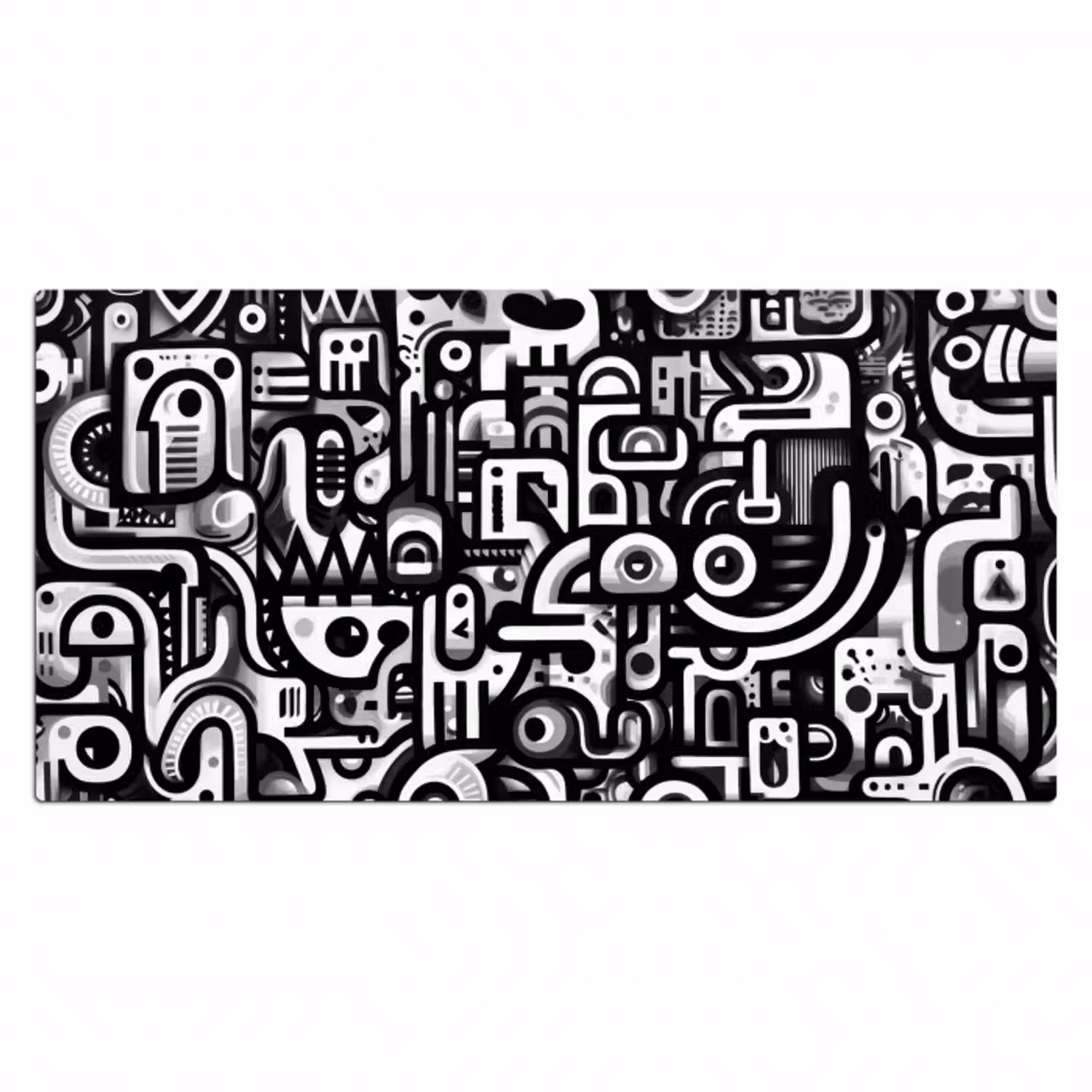 Schreibtischunterlage - Symbole - Abstrakt - Grafik - Schwarz