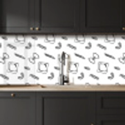 Pasta - Patroon - Zwart - wit keuken achterwand 2 middel -sfeer1
