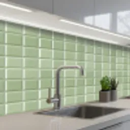 Glanzend - Mozaïek - Tegels - Zacht - Groen keuken achterwand 2 middel 871 -3d_schuin