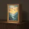 Vogels - Zon - Bomen - Groen Light Box met kabel (Tafellamp) klein -z3d_website