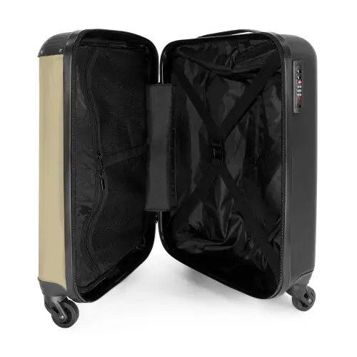 Zandkleurige beige tint NBS - Handbagage koffer - Kinderen Unisex middel -binnenkant
