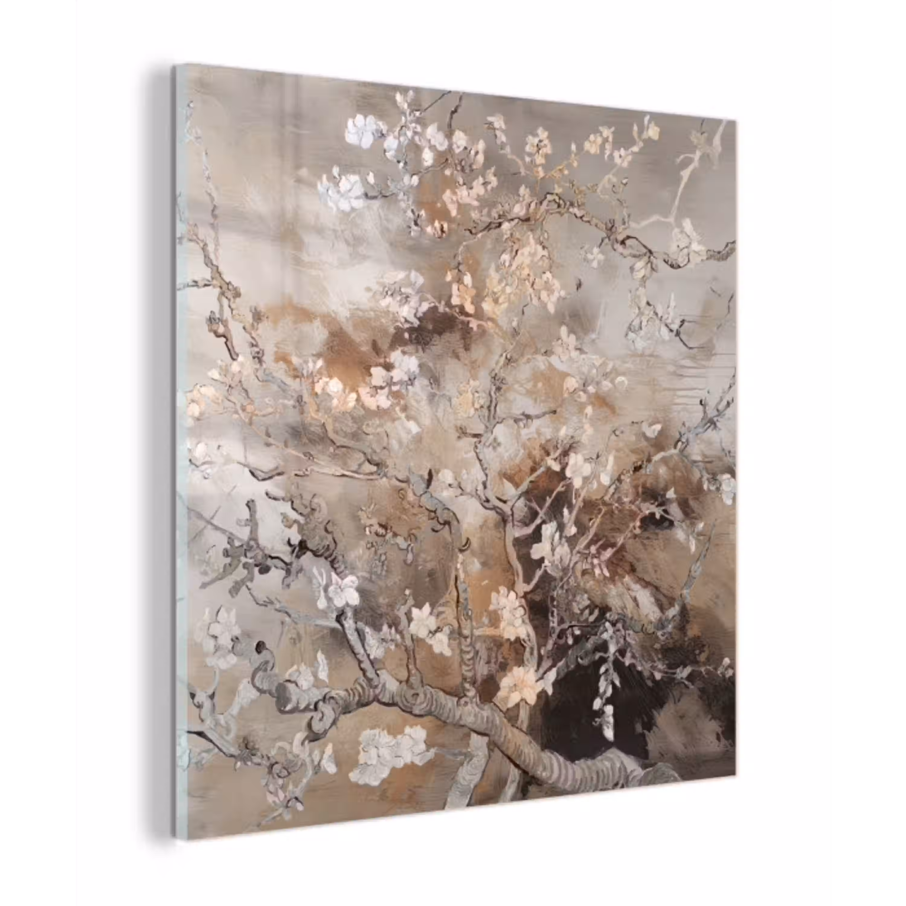 Amandelbloesem - Kunst - Van Gogh - Beige - Abstract plexiglas 5mm klein -z3d