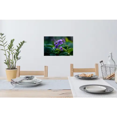 Viooltjes - Paars - Bloem - Bladeren Muursticker klein -eettafel