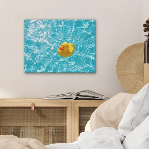 Badeend - Dobberen - Blauw PET vilt klein -sfeer3