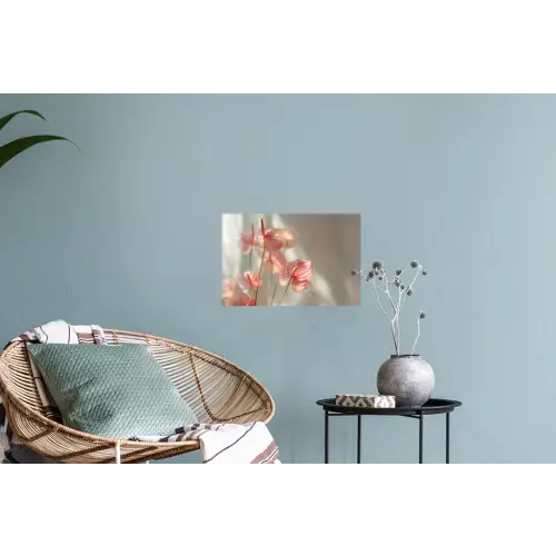 Bloemen - Stelen - Roze - Schaduw Muursticker klein -plant