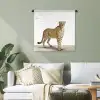 Luipaard - Dieren - Witte achtergrond - Kinderen - Jongens - Meisjes Wandkleed katoen klein -sfeer7