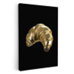 Croissant - Brood - Goud - Zwart KitchenYeah - Keuken - Canvas klein -3d