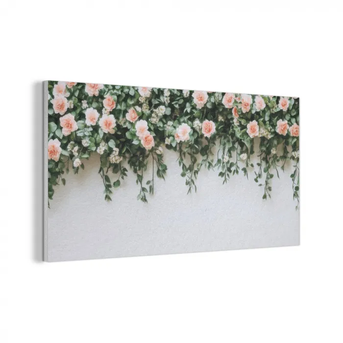 Bloemen - Muur - Rozen - Groen PET vilt middel -3d