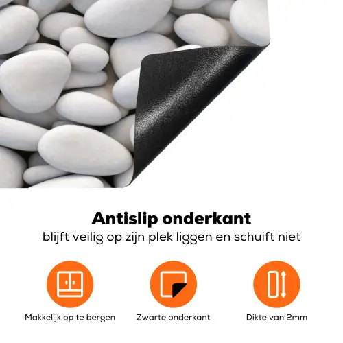 Wit - Kiezels - Egaal Inductie beschermer vinyl 3mm klein 276 -zzzzzzz-td-onderkant