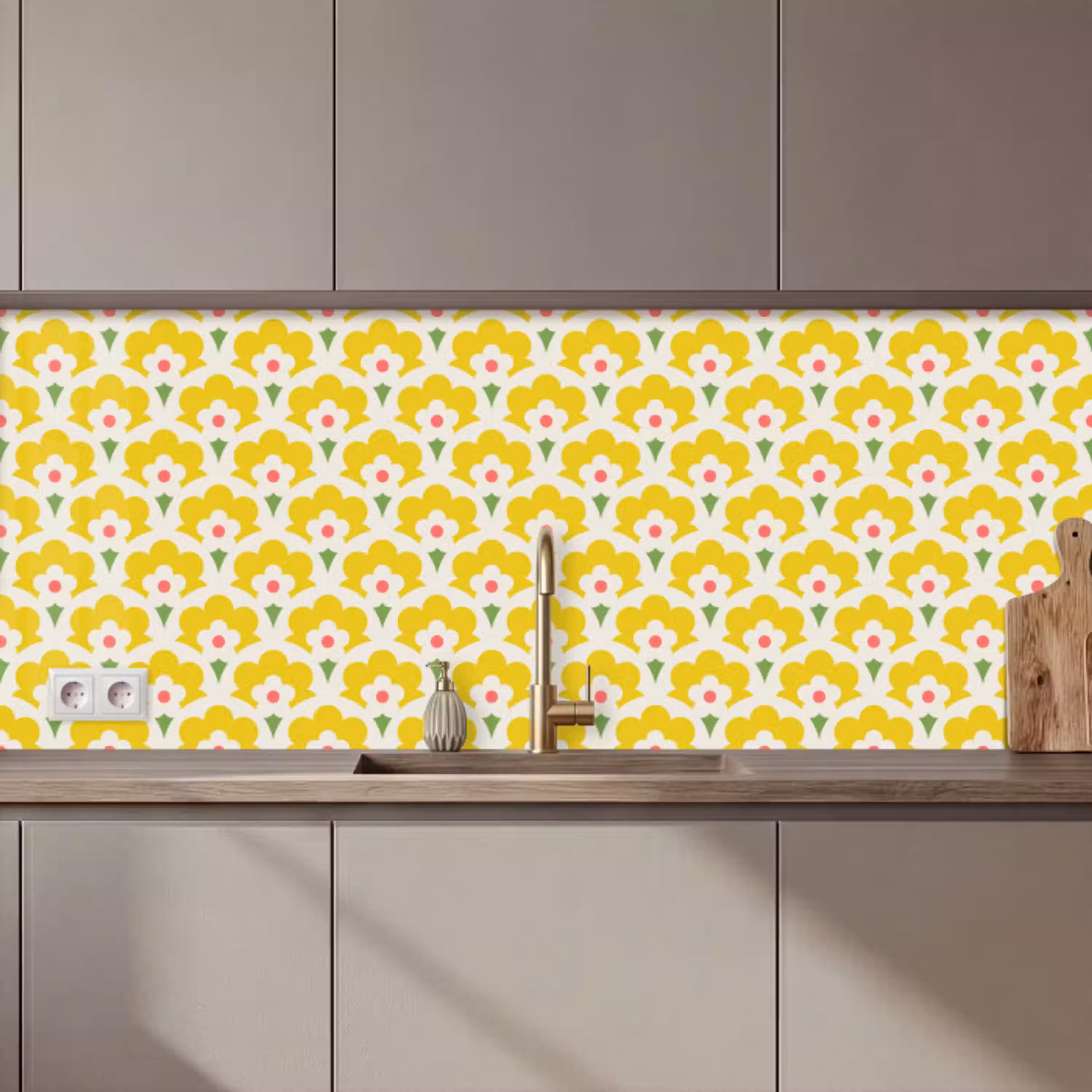 Design - Retro - Seventies - Geel keuken achterwand 2 middel 871 zz_3dshopping