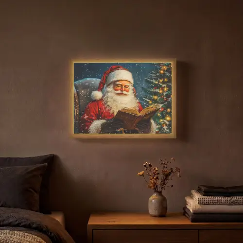 Kerstman - Kerst - Winter - Kerstboom Light Box met batterij (Wandlamp) middel -sfeer4