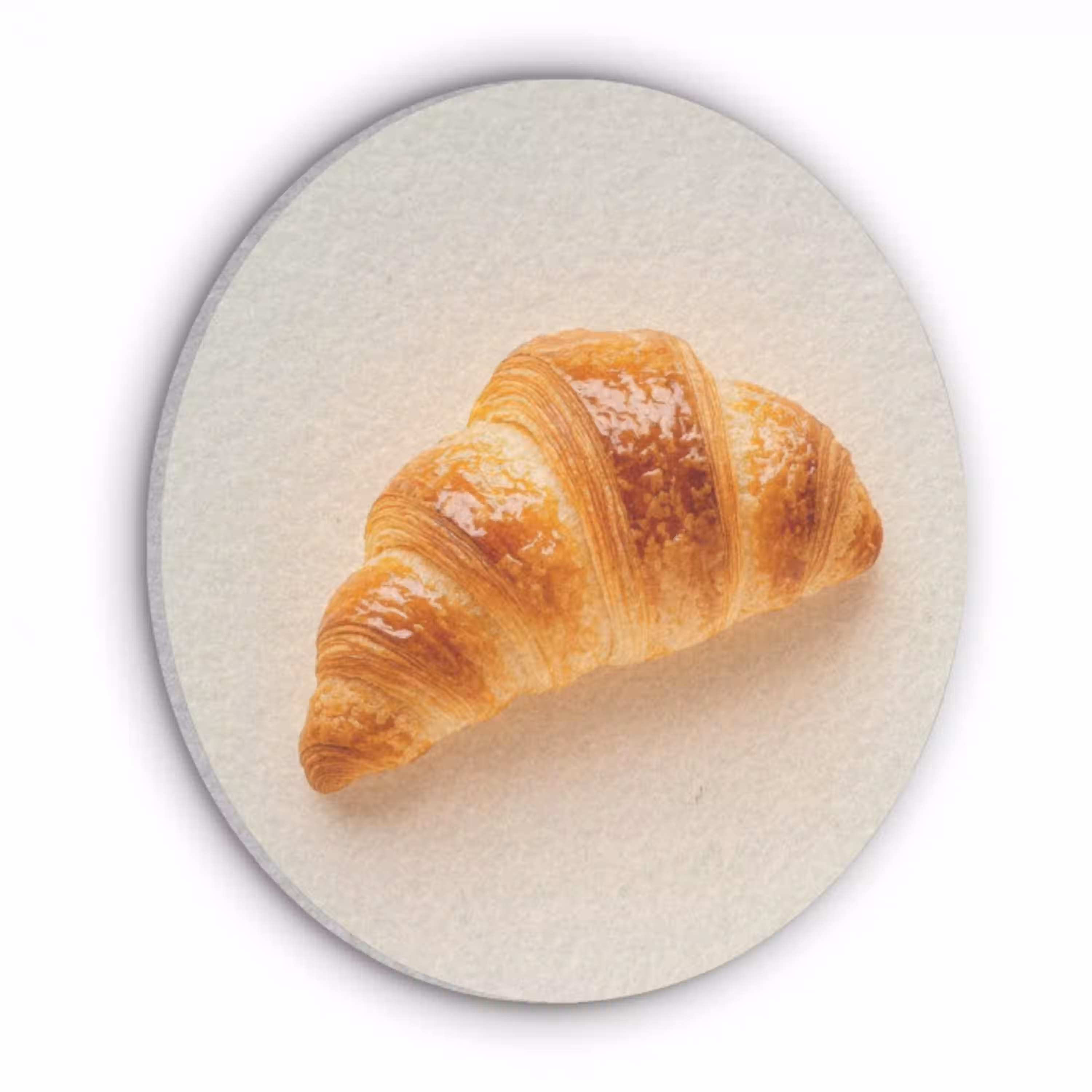 Croissant - Brood - Beige Akoestische PET Vilt - Rond klein -3d