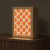 Oranje - Ruitpatroon - Wit Light Box met kabel (Tafellamp) klein 925 -z3d_website