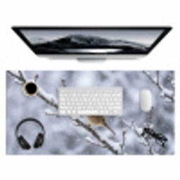 Vogel - Tak - Sneeuw - Winter Muismat XXL klein -3d