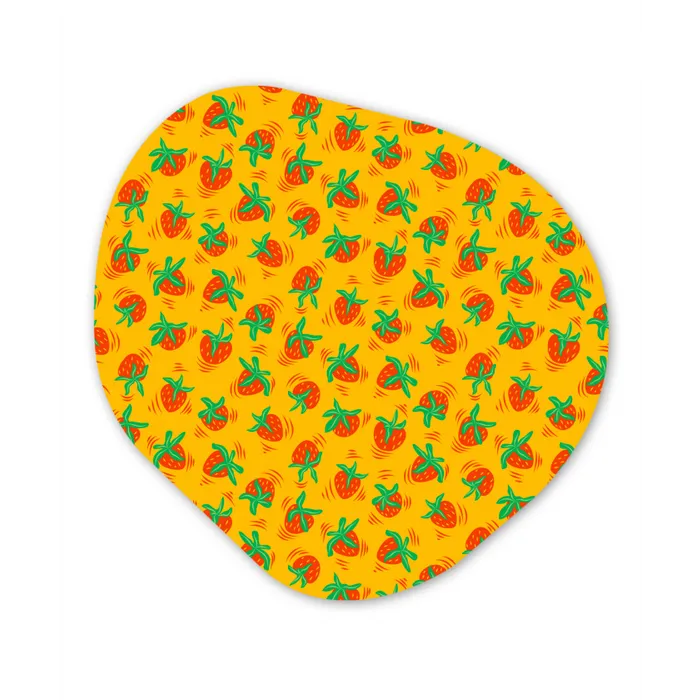 Geel - Aardbei - Patroon Wandcirkel Organisch Forex 3mm klein 629 -3d