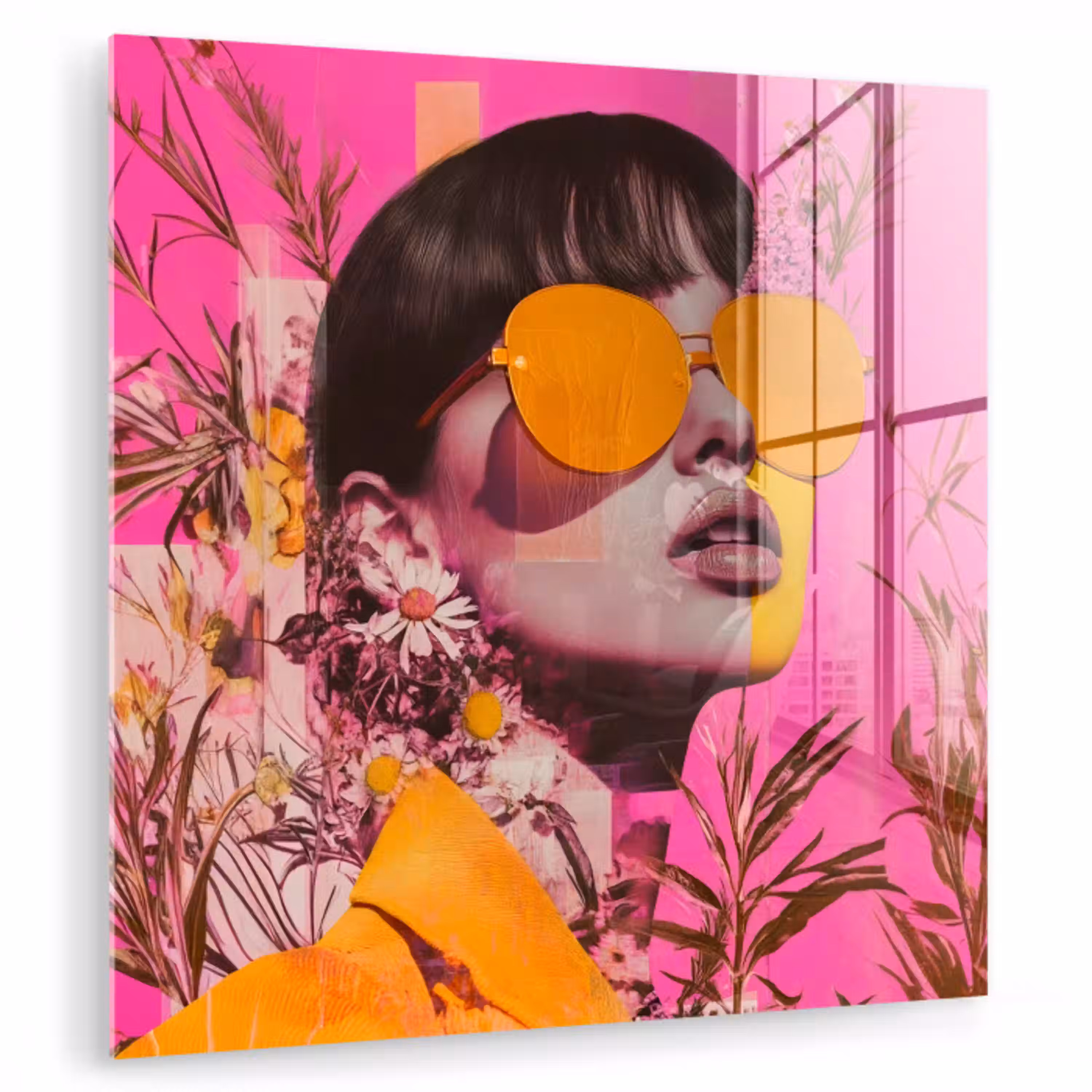 Zonnebril - Oranje - Vrouw - Planten plexiglas 5mm klein -zzzproduct_nieuw