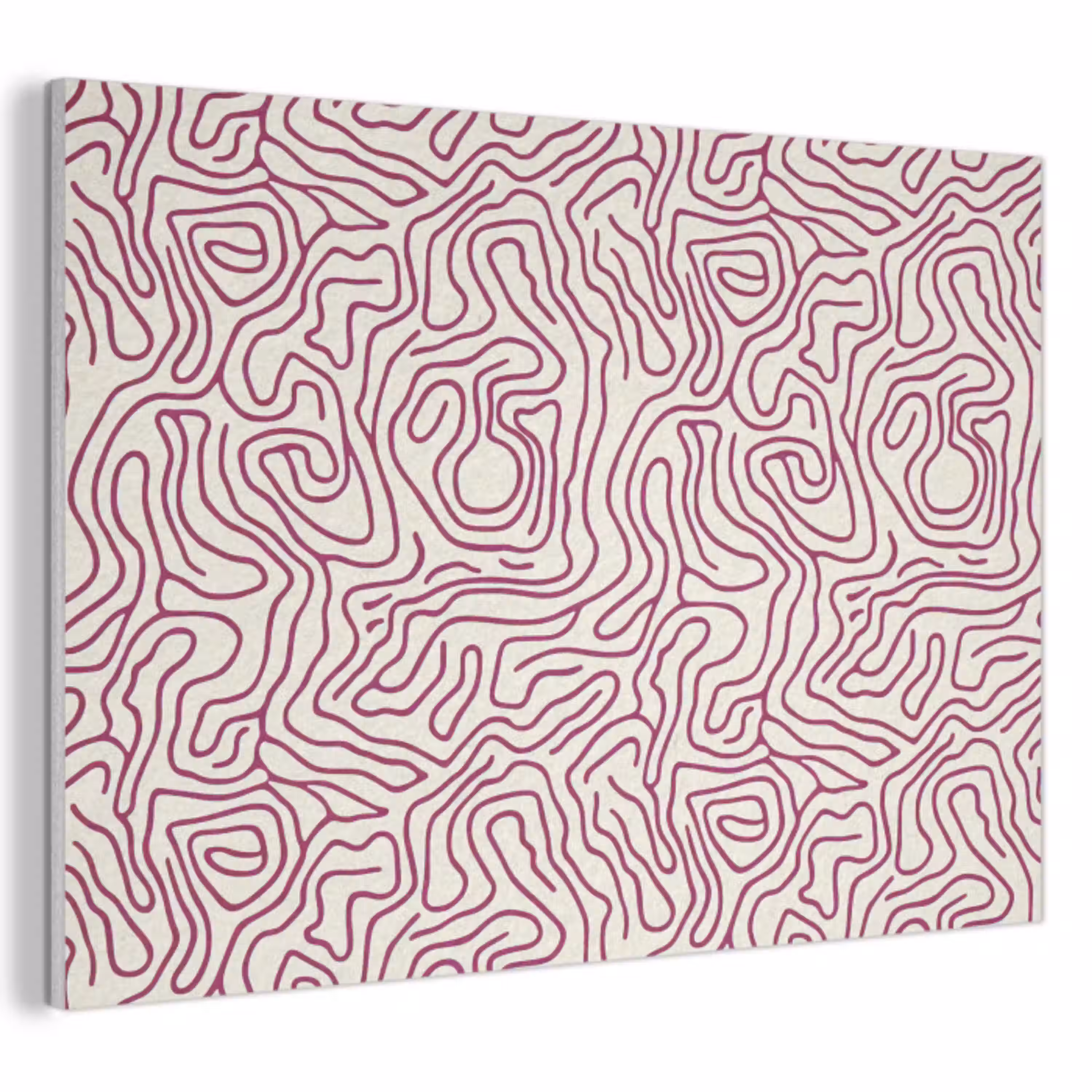 Kronkelende lijn - Magenta - Crème PET vilt klein 837 -3d