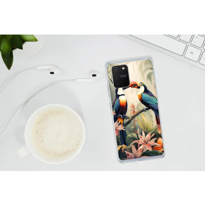 Toekan - Vogels - Bloemen - Natuur - Jungle Telefoonhoesje Samsung Galaxy S10 Lite klein -oordopS10Lite