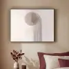 Minimalistisch - Cirkel - Lichtgrijs Textielframe zwart klein -sfeer1