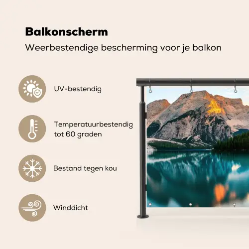 Meer - Bergen - Zonsondergang - Boot Balkonbeschermer Duitsland klein -specs_NL