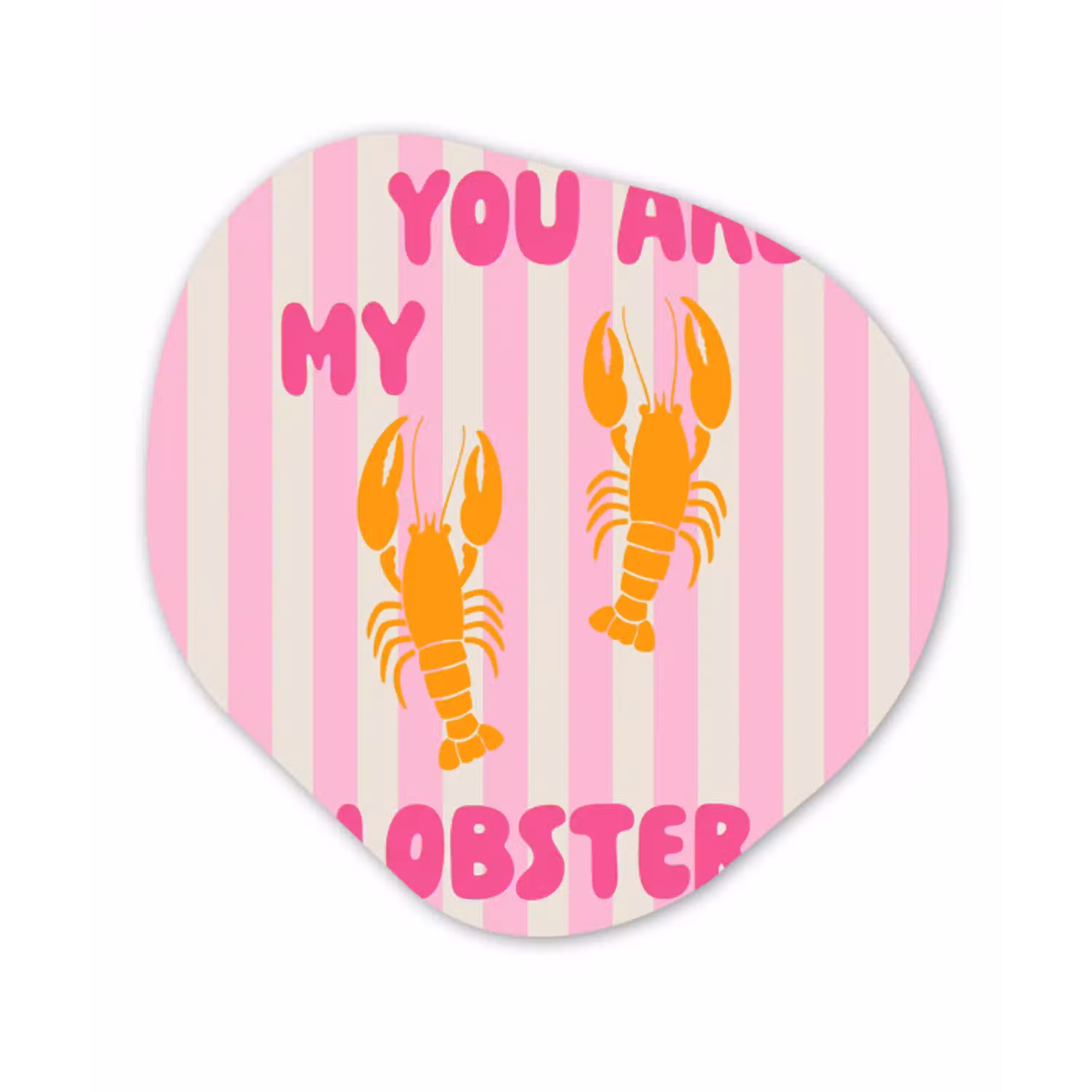 Lobster - Love - Valentijn Wandcirkel Organisch Plexiglas middel -3d