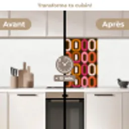 Modern - Retro - Kleurrijk keuken achterwand 2 middel 865 -voor-na2_FR