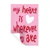 Valentijn - Hart - Liefde - Roze Muursticker klein -3d
