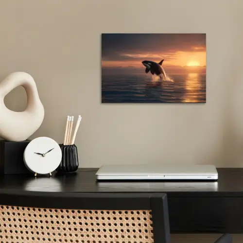Orka - Zee - Zonsondergang poster papier klein -sfeer1