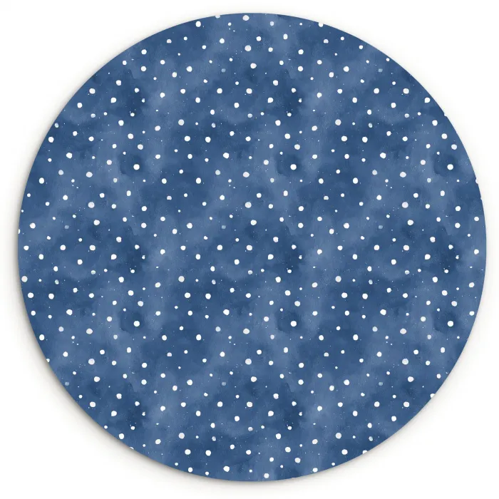 Frans - Citroen -  Stippen - Wit - Blauw Wandcirkel plexiglas klein 852 -3d