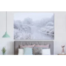 Rivier - Sneeuw - Bos - Winter - Schilderachtig forex 5mm xxl -slaapkamer